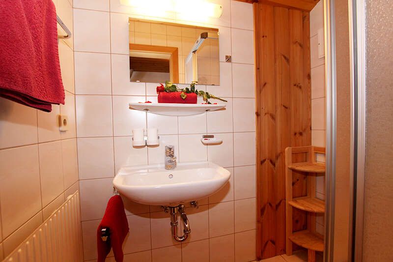 Badezimmer im Appartement Alpenveilchen im Haus Martina