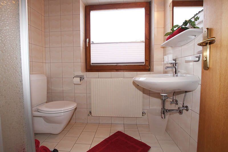 Badezimmer mit WC im Appartement Sonnenblume im Haus Martina